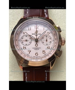 Breitling Premier B01 Chronograph 42 Edition Rose Gold White Dial - 1:1 Mirror Replica Watch