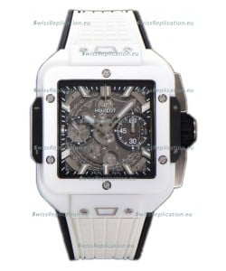 Hublot Square Bang Unico White Ceramic Casing Chronograph Watch 1:1 Mirror Replica