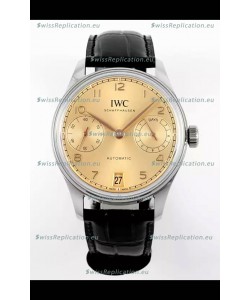 IWC Super Clone Portugieser Swiss 1:1 Mirror Replica Watch Champange Dial Steel Case Watch