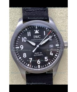 IWC Pilot's MARK XX Super Clone Titanium Swiss Replica Watch Grey Dial