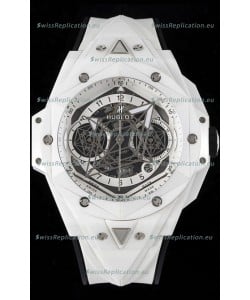 Hublot Big Bang UNICO Sang Bleu II White Ceramic 1:1 Mirror Quality Swiss Replica Watch 