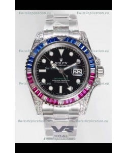 Rolex GMT Masters II Diamonds Swiss watch in 904L Case - 1:1 Mirror Quality