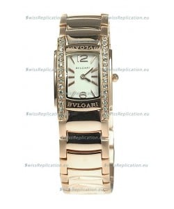 Bvlgari Rettangolo Japanese Replica Rose Gold Watch