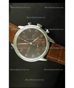 IWC Portuguese Chronograph Swiss Replica Watch in Steel Case - 1:1 Mirror Replica Edition