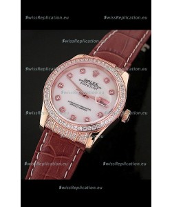Rolex DateJust Swiss Mens Replica Watch in Mop White Dial