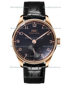 IWC Portugieser Automatic 40 IW358401 Black Dial in Rose Gold Casing Mirror Replica Watch 