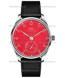 IWC Portugieser Automatic 40 IW3583 Red Dial in Stainless Steel 1:1 Mirror Replica Watch 