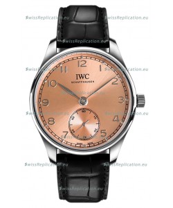 IWC Portugieser Automatic 40 IW358313 Pink Dial in Stainless Steel 1:1 Mirror Replica Watch 