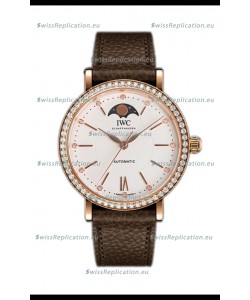 IWC Portofino IW6596 Automatic Moon Phase Rose Gold Casing Watch in White Dial 37MM