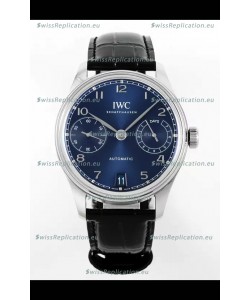 IWC Super Clone Portugieser Swiss 1:1 Mirror Replica Watch Blue Dial Steel Case Watch