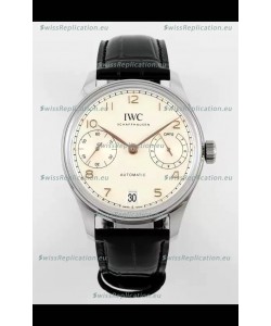 IWC Super Clone Portugieser Swiss 1:1 Mirror Replica Watch White Dial Steel Case Watch