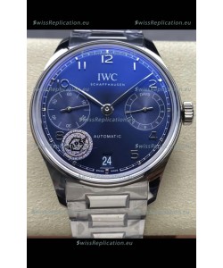 IWC Super Clone Portugieser Swiss 1:1 Mirror Replica Watch Blue Dial Steel Case Watch